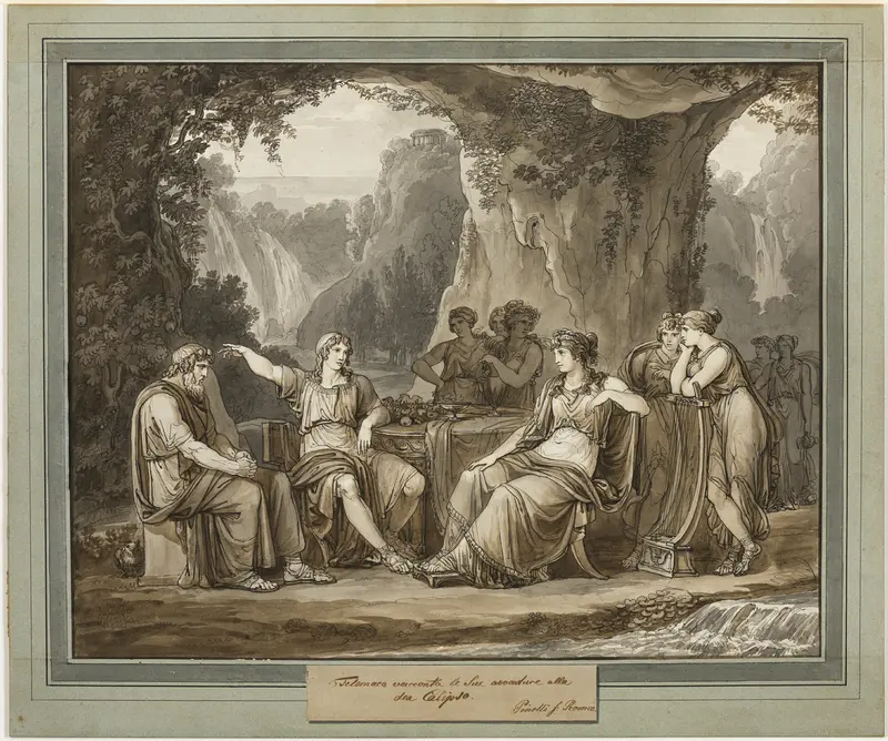 Telemachus Relates His Adventures to the Goddess Calypso, from The Adventures of Telemachus, Book 1 Wall Art by Bartolomeo Pinelli - High-Resolution Digital Print