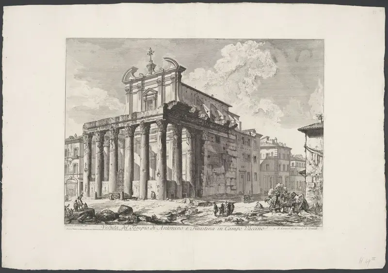 Tempel van Antoninus en Faustina te Rome Wall Art by Unknown - High-Resolution Digital Print