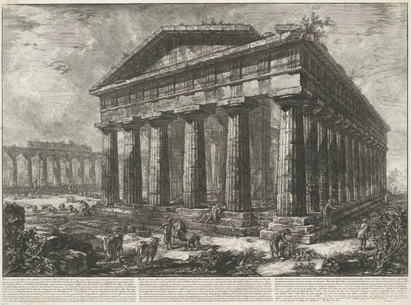 Tempel van Neptunus te Paestum Wall Art by Unknown - High-Resolution Digital Print