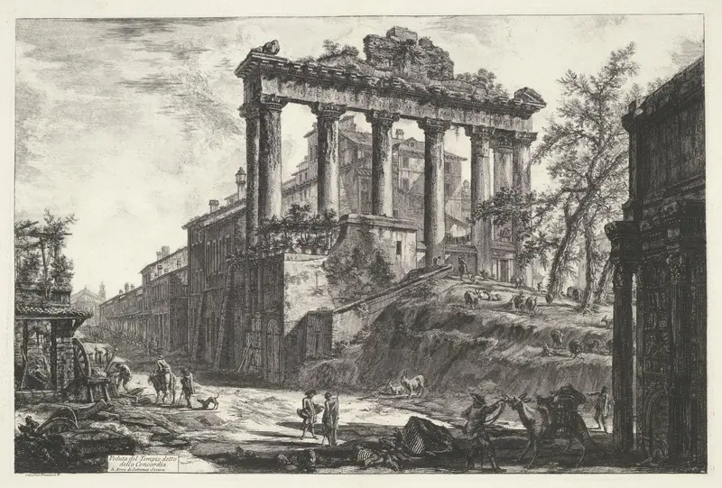 Tempel van Saturnus te Rome Wall Art by Unknown - High-Resolution Digital Print
