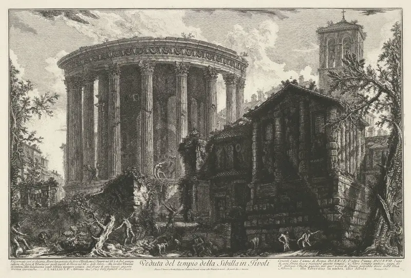 Tempel van Vesta en de Tempel van de Tiburtijnse Sibille in Tivoli Wall Art by Unknown - High-Resolution Digital Print