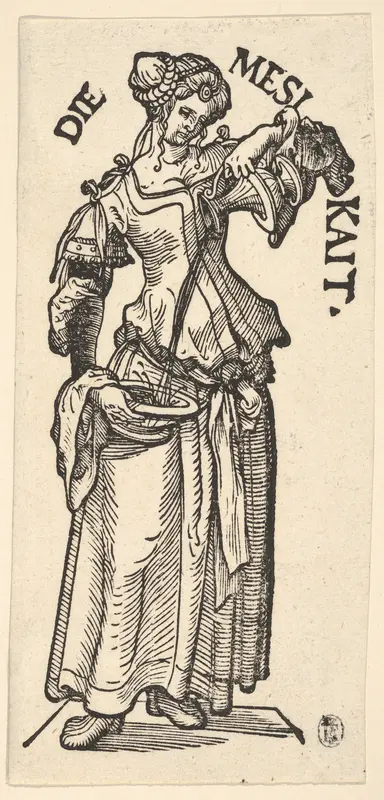 Temperance (Die Mesikait), from "The Seven Virtues" Wall Art by Hans Burgkmair - High-Resolution Digital Print