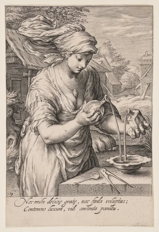 Temperance, from The Seven Virtues Wall Art by Jacob Matham - High-Resolution Digital Print