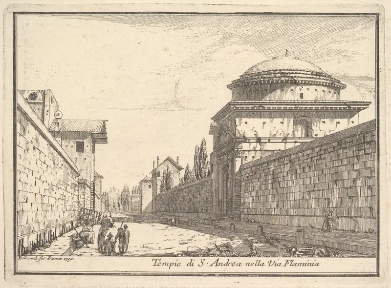 Tempio di Sant'Andrea, Via Flaminia, from "Vues de Rome" Wall Art by Jérôme Charles Bellicard - High-Resolution Digital Print