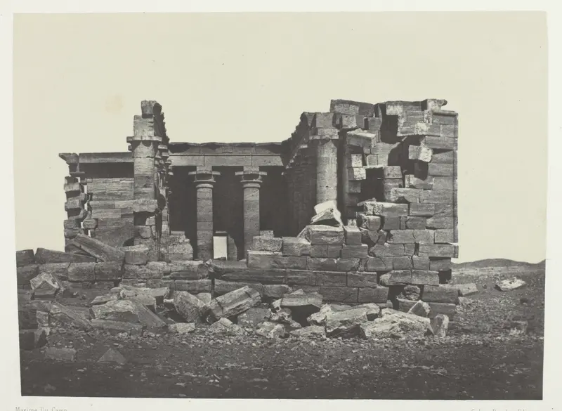 Temple De Maharakkah (Hièra Sycaminos Des Grecs); Nubie, plate 96 from the album "Egypte, Nubie, Palestine et Syrie" (1852)