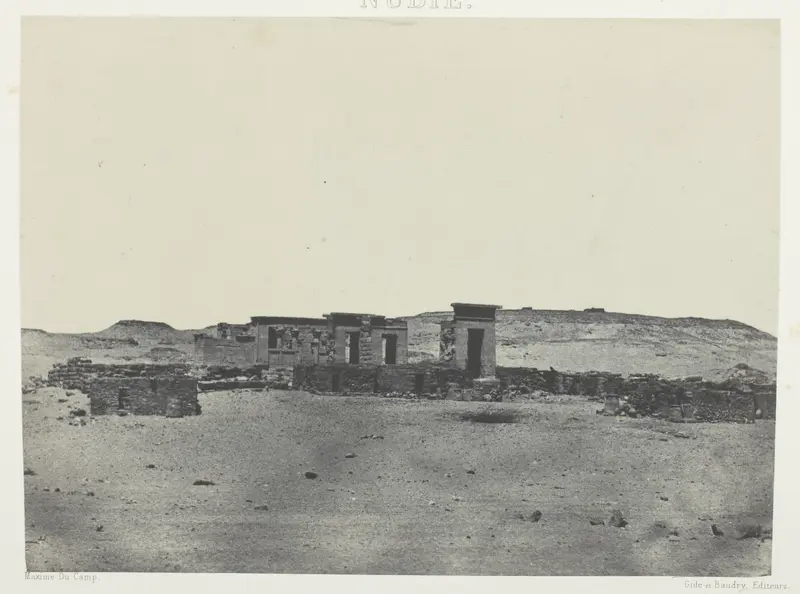 Temple et Village de Débôd, Parembole de l'Itinéraire d'Antonin; Nubie, plate 85 from the album "Egypte, Nubie, Palestine et Syrie" (1852)