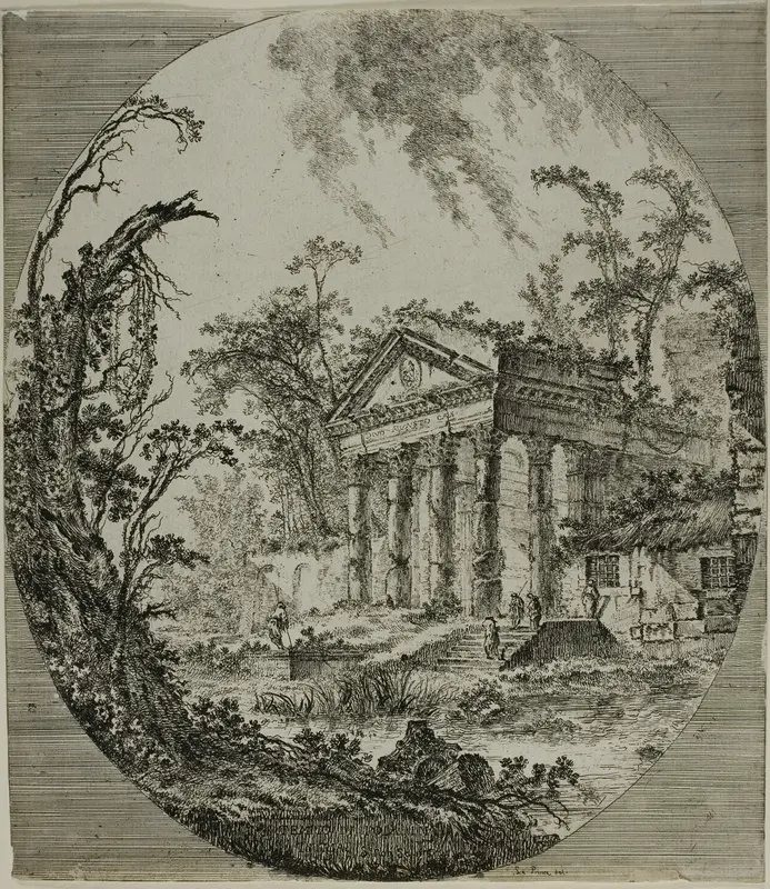 Temple of Augustus Wall Art by Jean Baptiste Le Prince - High-Resolution Digital Print