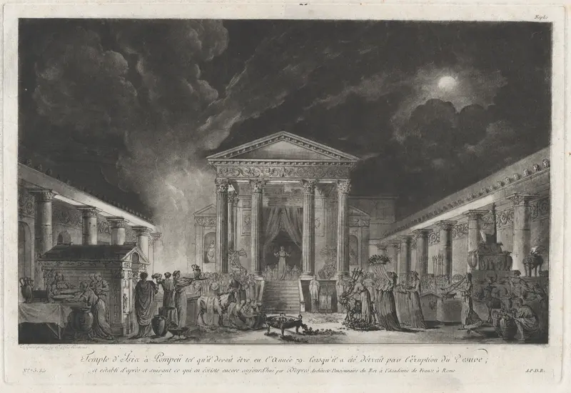 Temple of Isis at Pompeii, from "Voyage pittoresque de Naples et de Sicile" Wall Art by Edouard Gautier-Dagoty - High-Resolution Digital Print