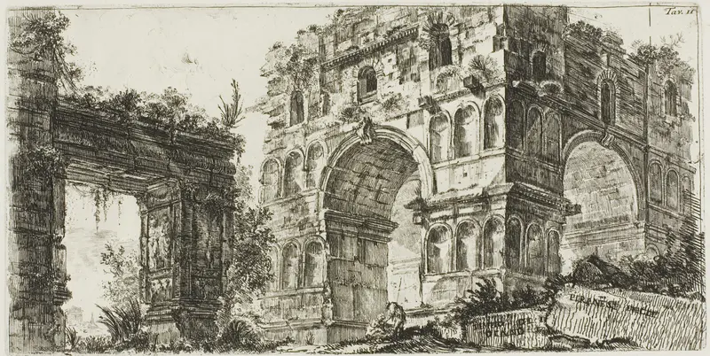 Temple of Janus, plate 11 from Some Views of Triumphal Arches and other monuments Wall Art by Giovanni Battista Piranesi - High-Resolution Digital Print