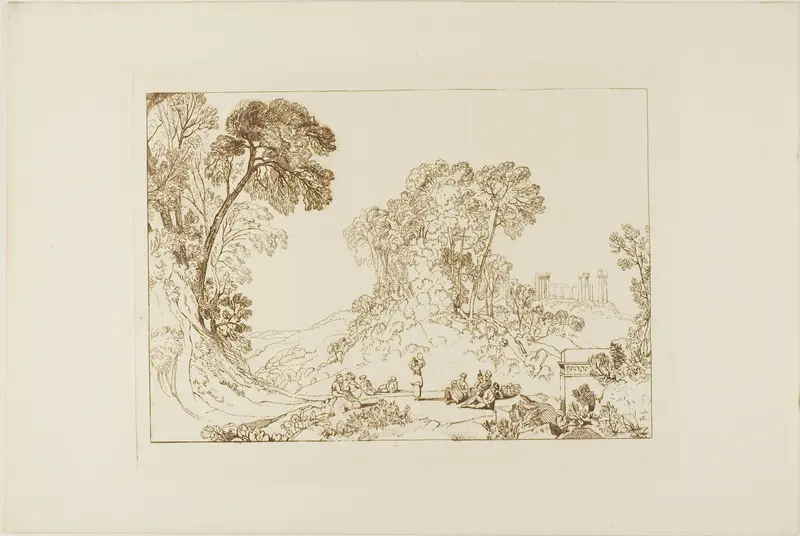 Temple of Jupiter in Island of Aegina, plate 77 from Liber Studiorum Wall Art by Joseph Mallord William Turner - High-Resolution Digital Print