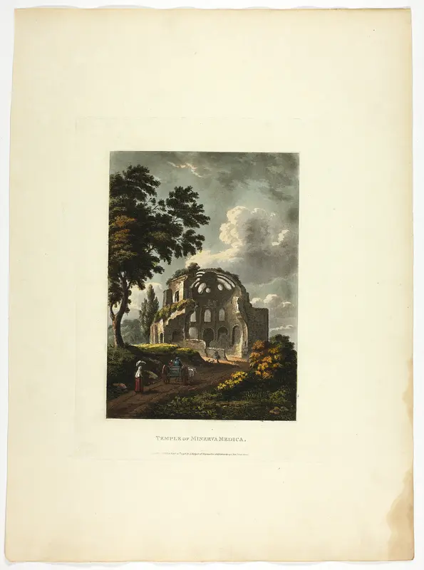 Temple of Minerva Medica, plate twenty-five from the Ruins of Rome Wall Art by M. Dubourg - High-Resolution Digital Print