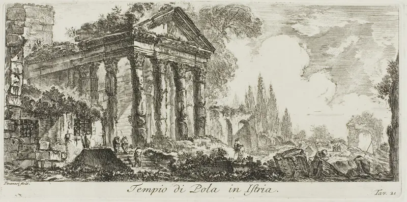 Temple of Pola in Istria, plate 21 from Some Views of Triumphal Arches and other monuments