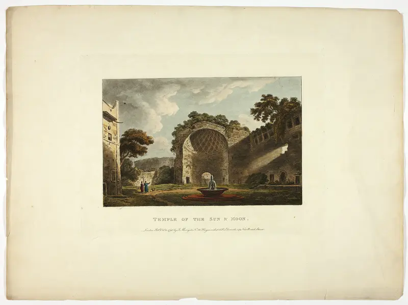 Temple of the Sun & Moon, plate two from Ruins of Rome Wall Art by M. Dubourg - High-Resolution Digital Print