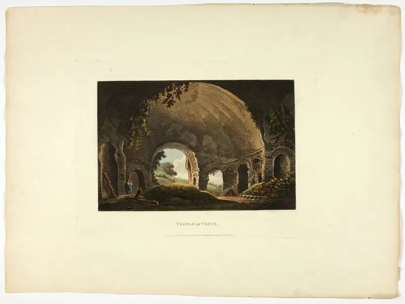 Temple of Venus, plate thirty-eight from the Ruins of Rome Wall Art by M. Dubourg - High-Resolution Digital Print