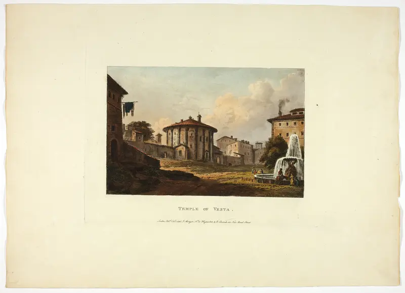 Temple of Vesta, plate nineteen from the Ruins of Rome Wall Art by M. Dubourg - High-Resolution Digital Print