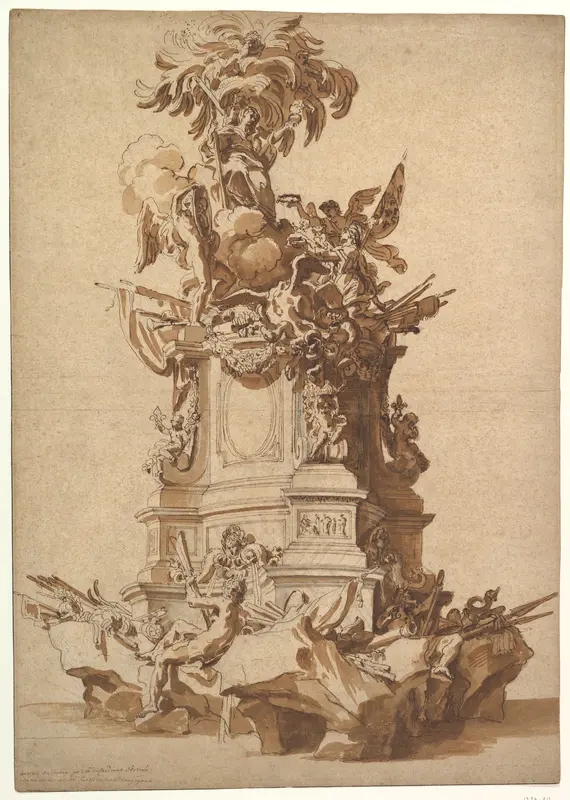 Temporary Structure in Celebration of the Birth of the Duc de Bourgogne (August 6, 1682) Wall Art by Anonymous, Italian, Roman-Bolognese, 17th century - High-Resolution Digital Print