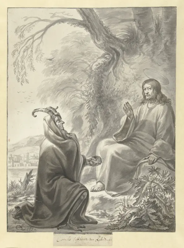 Temptation of Christ Wall Art by Cornelis Saftleven - High-Resolution Digital Print