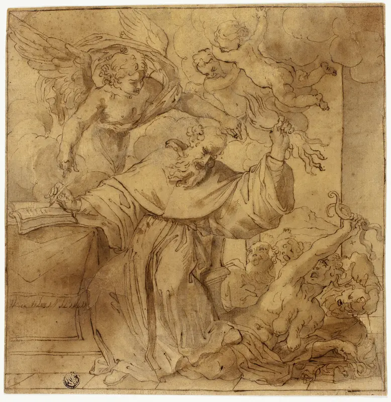 Temptation of Saint Anthony Wall Art by School of the Carracci Family - High-Resolution Digital Print