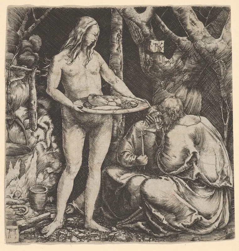 Temptation of Two Hermits Wall Art by Albrecht Altdorfer - High-Resolution Digital Print