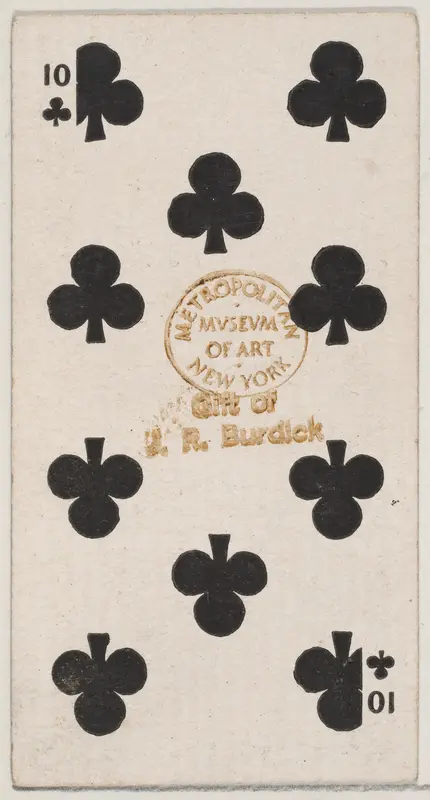 Ten Clubs (black), from the Playing Cards series (N84) for Duke brand cigarettes Wall Art by W. Duke, Sons & Co. - High-Resolution Digital Print