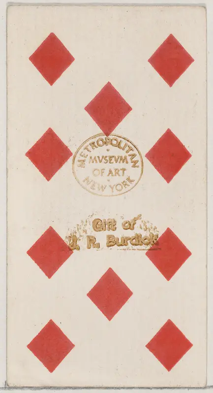 Ten Diamonds, from the Playing Cards series (N84) to promote Turkish Cross-Cut Cigarettes for W. Duke, Sons and Co. Wall Art by W. Duke, Sons & Co. - High-Resolution Digital Print