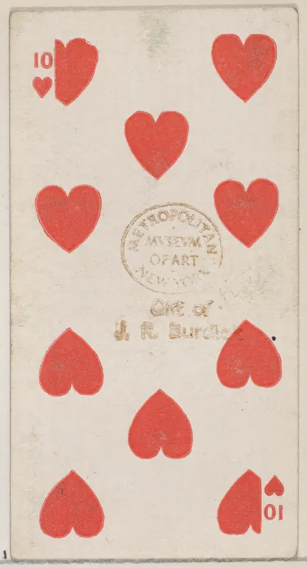 Ten Hearts (red), from the Playing Cards series (N84) for Duke brand cigarettes Wall Art by W. Duke, Sons & Co. - High-Resolution Digital Print