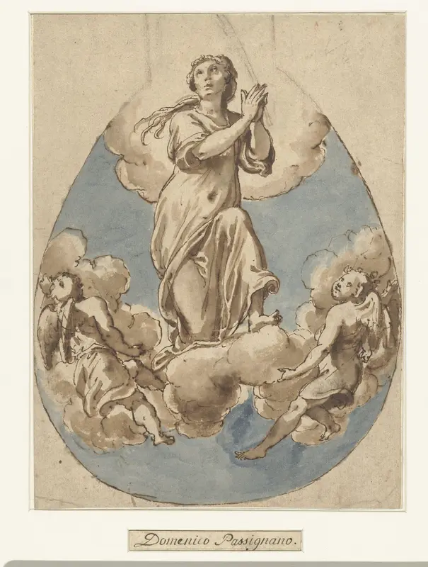 Ten Hemelopneming van Maria of van een vrouwelijke martelares Wall Art by Cesare Nebbia - High-Resolution Digital Print