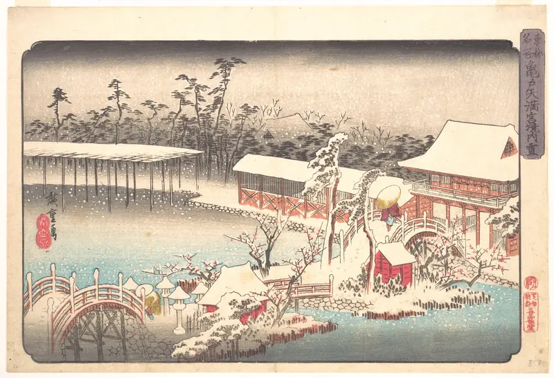 Tenmangū Shrine at Kameido in Snow
