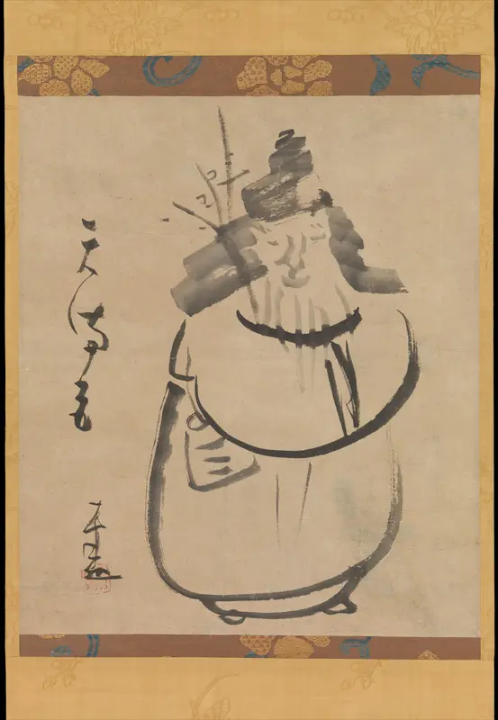 “Tenmangū,” Sugawara no Michizane as Tenjin Traveling to China Wall Art by Sengai Gibon - High-Resolution Digital Print