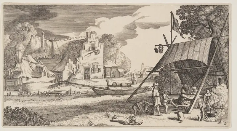 Tent with Country People, from Landscapes (Playsante Lantschappen)