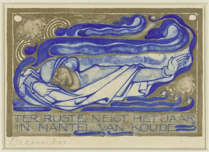 Ter ruste neigt het jaar in mantel van koude, december Wall Art by Willem Arondéus - High-Resolution Digital Print