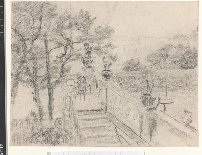 Terras met trap aan een tuin Wall Art by Carel Adolph Lion Cachet - High-Resolution Digital Print