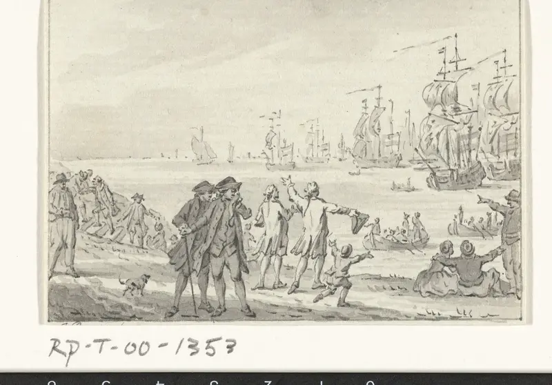 Terugkeer van de vloot na de slag op de Doggersbank, 1781 Wall Art by Jacobus Buys - High-Resolution Digital Print