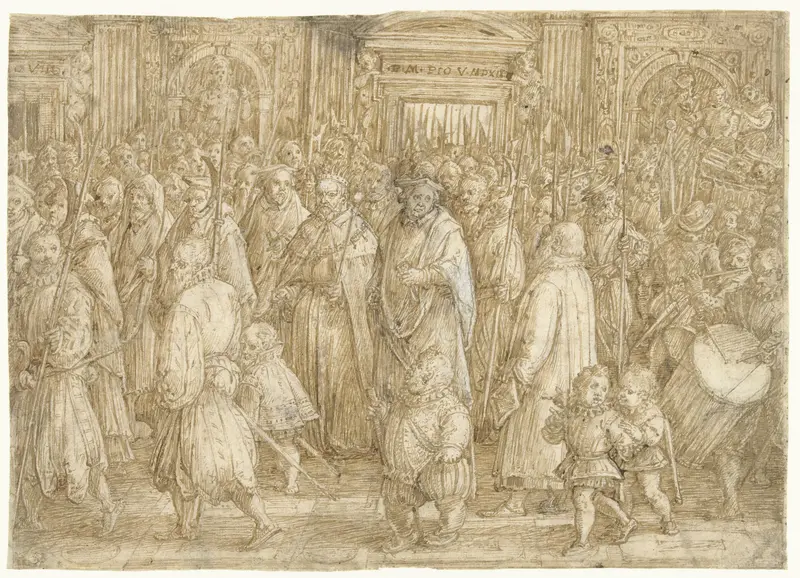 Terugkeer van Groothertog Cosimo I van Toscane naar zijn paleis Wall Art by Jan van der Straet - High-Resolution Digital Print