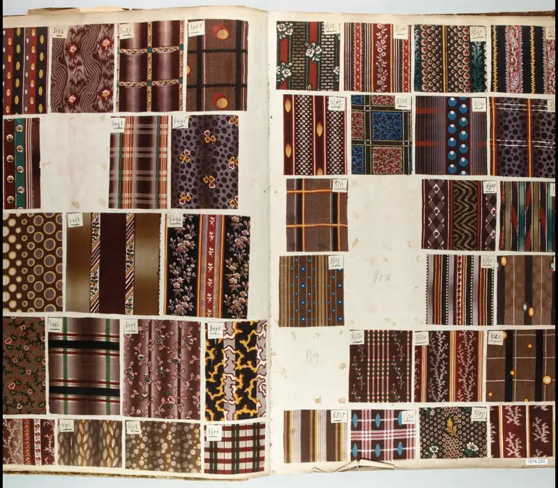 Textile Sample Book labeled "Indiennes et Organdis"