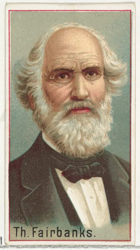 Thaddeus Fairbanks, printer's sample for the World's Inventors souvenir album (A25) for Allen & Ginter Cigarettes by Allen & Ginter - High-Resolution Digital Print