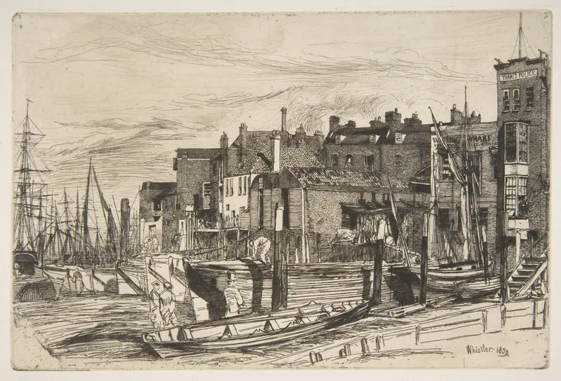 Thames Police (Wapping Wharf) Wall Art by James McNeill Whistler - High-Resolution Digital Print