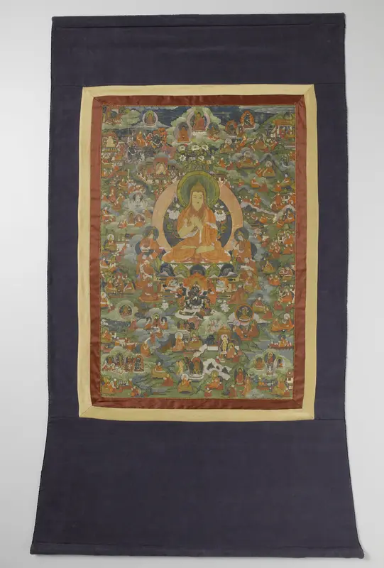 Thang-ka, centrale figuur Tsong-kha-pa Wall Art by anonymous - High-Resolution Digital Print