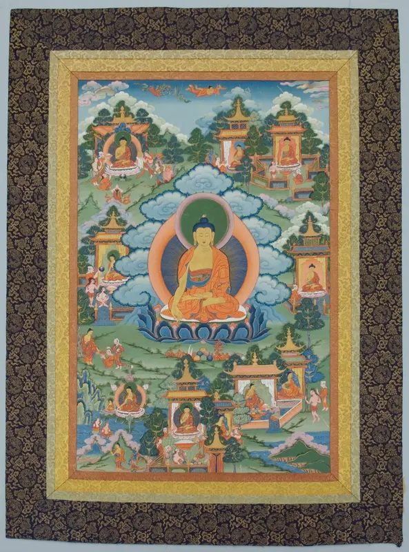 Thangka with Buddha Wall Art by Unknown - High-Resolution Digital Print