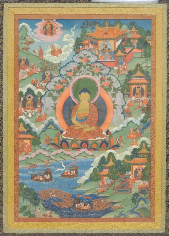 Thanka with Buddha Wall Art by Unknown - High-Resolution Digital Print