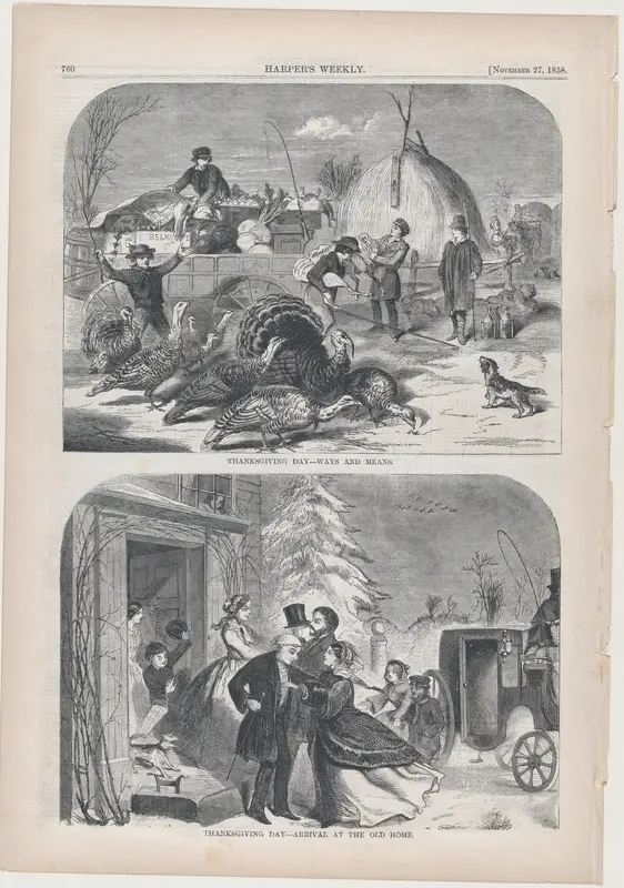 Thanksgiving Day – Arrival At the Old Home (from "Harper's Weekly," Vol. II) Wall Art by Winslow Homer - High-Resolution Digital Print