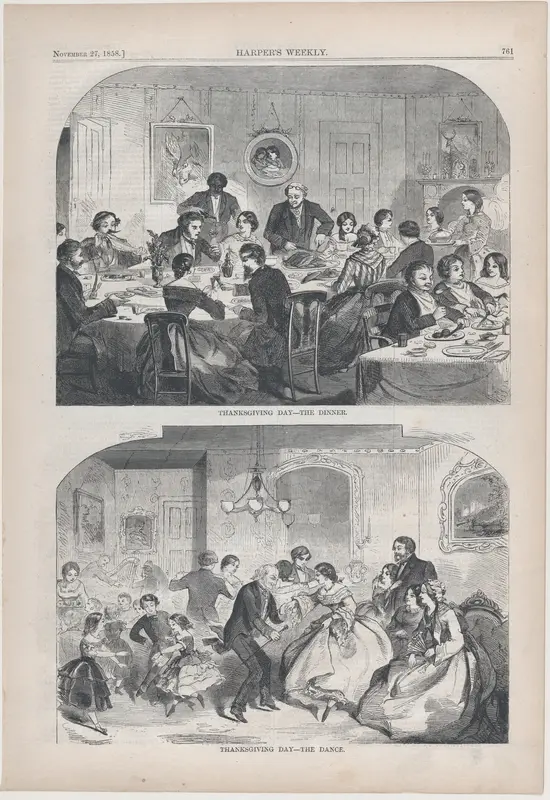 Thanksgiving Day – The Dance (from "Harper's Weekly," Vol. II) Wall Art by Winslow Homer - High-Resolution Digital Print