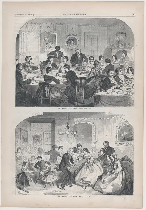 Thanksgiving Day – The Dinner (from "Harper's Weekly," Vol. II) Wall Art by Winslow Homer - High-Resolution Digital Print