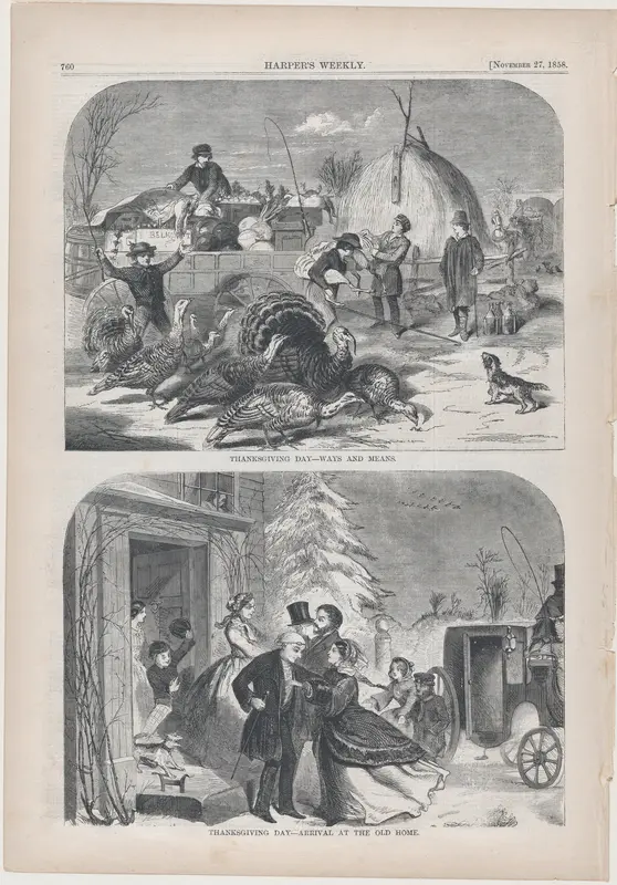 Thanksgiving Day – Ways and Means (from "Harper's Weekly," Vol. II) Wall Art by Winslow Homer - High-Resolution Digital Print