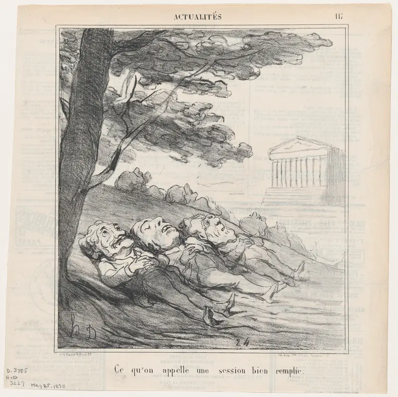 That's what you call a loaded session, from 'News of the day,' published in Le Charivari, May 25, 1870 Wall Art by Honoré Daumier - High-Resolution Digital Print