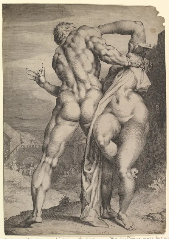 The Abduction of a Sabine Women (view from behind) Wall Art by Jan Muller - High-Resolution Digital Print