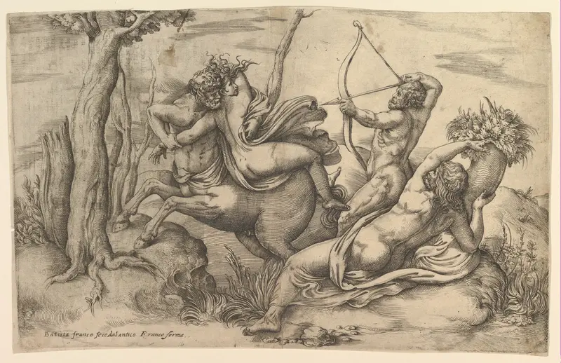 The Abduction of Dejanira Wall Art by Battista Franco - High-Resolution Digital Print