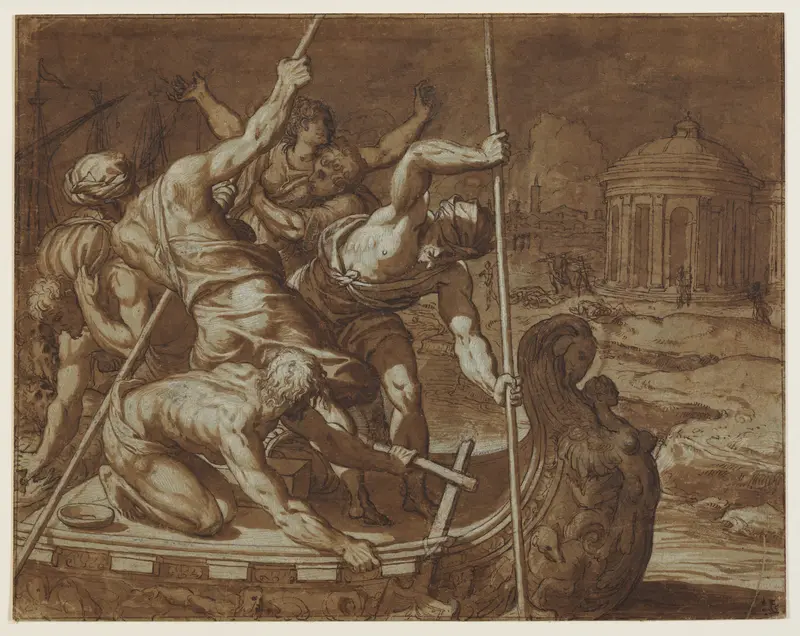The Abduction of Helen Wall Art by Giuseppe Salviati (Giuseppe Porta, called Il Salviati) - High-Resolution Digital Print