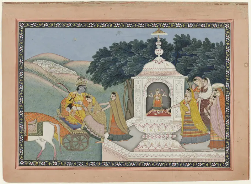 The abduction of Rukmini by Krishna Wall Art by anonymous - High-Resolution Digital Print