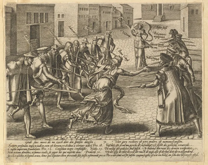 The Abuses of the Law, Plate 7 Wall Art by Hendrick Goltzius - High-Resolution Digital Print